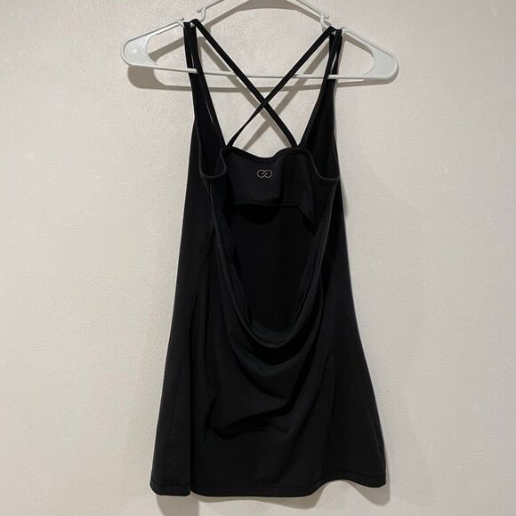 Calia by Carrie Underwood Black Strappy Back Tank Top Size Small Activewear - Picture 2 of 4